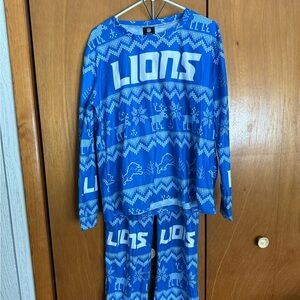Women’s NFL Blue and White Lions Pajamas Nordic Pattern Intimates